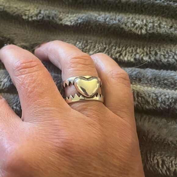 The Love is a Double Edged Sword ring in 925 silver - Picture 2 of 11